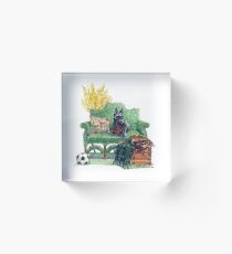Scottie in the Garden Acrylic Block