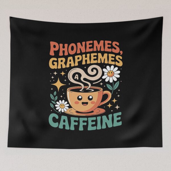 Item preview, Phonemes Graphemes and Caffeine Teacher  designed and sold by lilLilaBatArt.