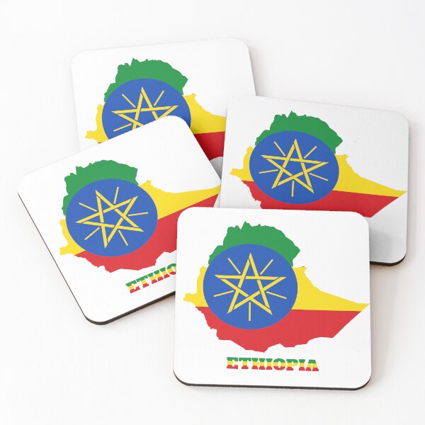 Item preview, Ethiopia Flag map design designed and sold by BasbiArt.