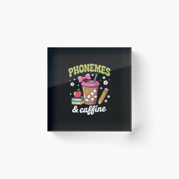 Item preview, Phonemes Graphemes Caffeine Back to School Reading Teacher  designed and sold by lilLilaBatArt.