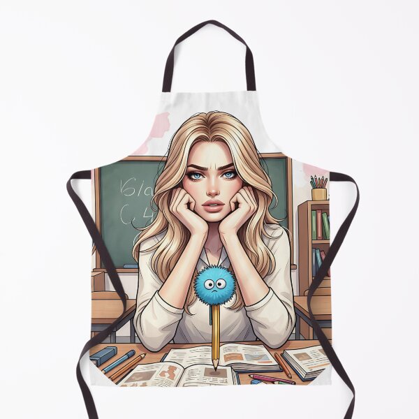 Item preview, A Blonde Girl Studying in a Classroom designed and sold by GlamourCutieAI.