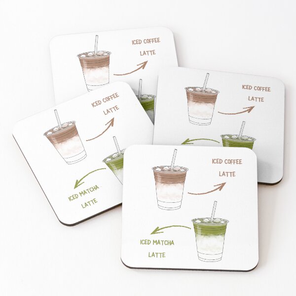 Item preview, Estética de café helado latte y matcha latte: ilustración minimalista de bebida designed and sold by J0b4t.