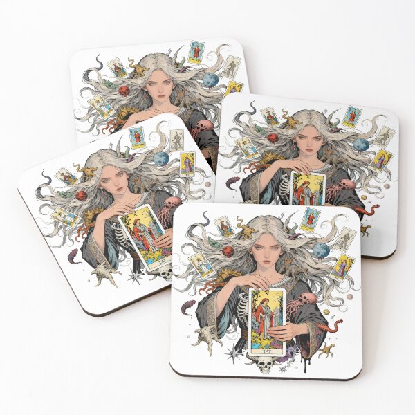 Item preview, Dark Fantasy Witch Tarot Reader Art | Gothic Occult Esoteric Magic Mystic Illustration | Spiritual Fortune Teller Design designed and sold by Cherrydora.