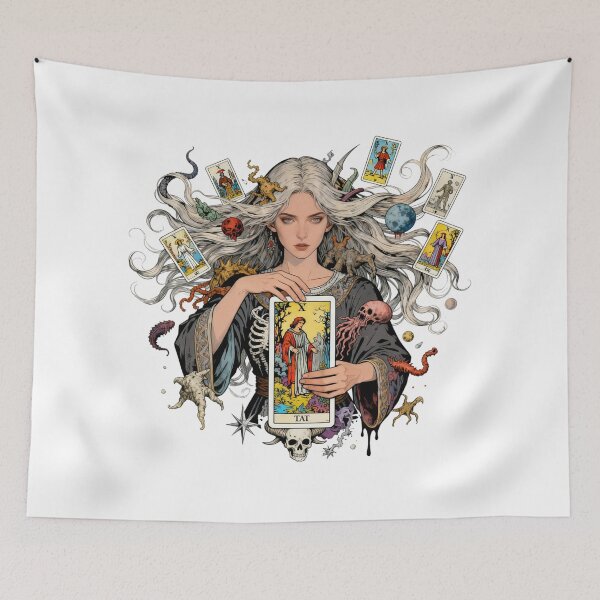 Item preview, Dark Fantasy Witch Tarot Reader Art | Gothic Occult Esoteric Magic Mystic Illustration | Spiritual Fortune Teller Design designed and sold by Cherrydora.
