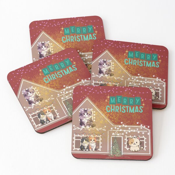 Item preview, Merry Christmas Cozy Cat House - Cute Holiday Kittens Festive Home designed and sold by Extremeallie.