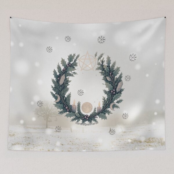Item preview, Yule – Pagan Yule Wreath | Happy Yule Winter Solstice Art by CarmaQuanTarot designed and sold by CarmaQuanTarot.