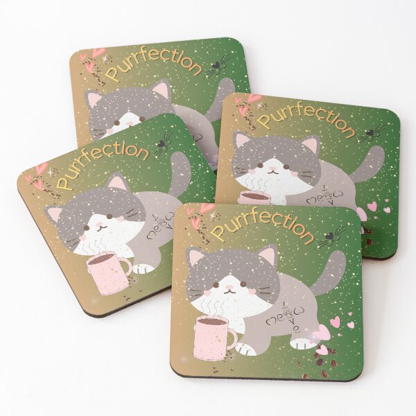 Item preview, Purrfection - Cute Cat Coffee Lover Pet Art I Love Coffee designed and sold by Extremeallie.