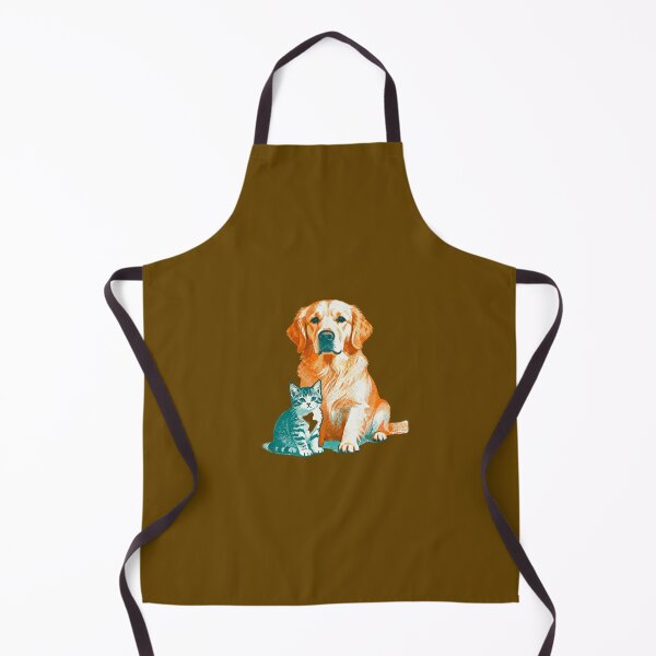 Item preview, Golden Retriever and Cat Art Print | Duotone Retro Pet Portrait | Vintage Halftone Pop Art Poster | Dog Lover Gift designed and sold by Cherrydora.