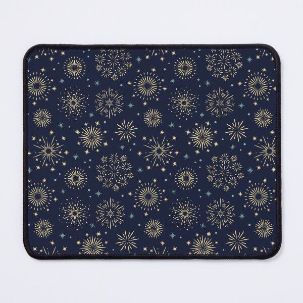 Item preview, New Year's Eve modern and abstract fireworks, dark blue designed and sold by InkofNocturna.