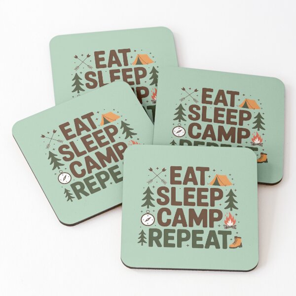 Item preview, Eat Sleep Camp Repeat designed and sold by Moonody Designs.