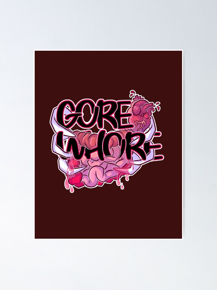 Womens Blood Boobs & Gore Horror Lovers Gore Whore V-Neck T-Shirt