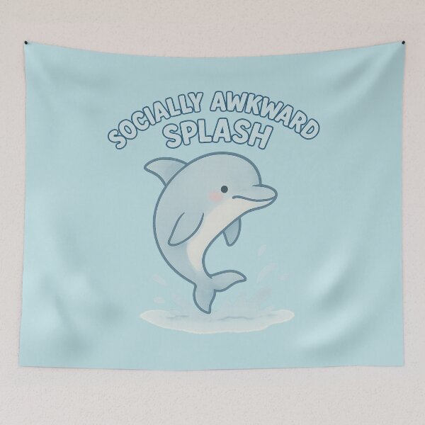 Item preview, Socially Awkward Splash Dolphin designed and sold by ChirpInc.
