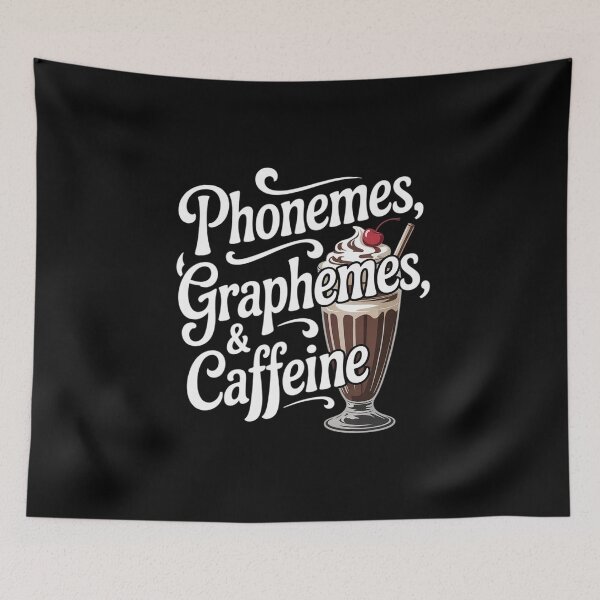 Item preview, Reading Intervention Teacher Phonemes Graphemes and Caffeine  designed and sold by lilLilaBatArt.