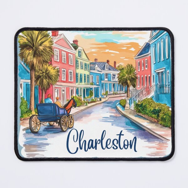 Item preview, Charleston, South Carolina - Rainbow Row & Southern Coastal Charm designed and sold by Myra365Art.