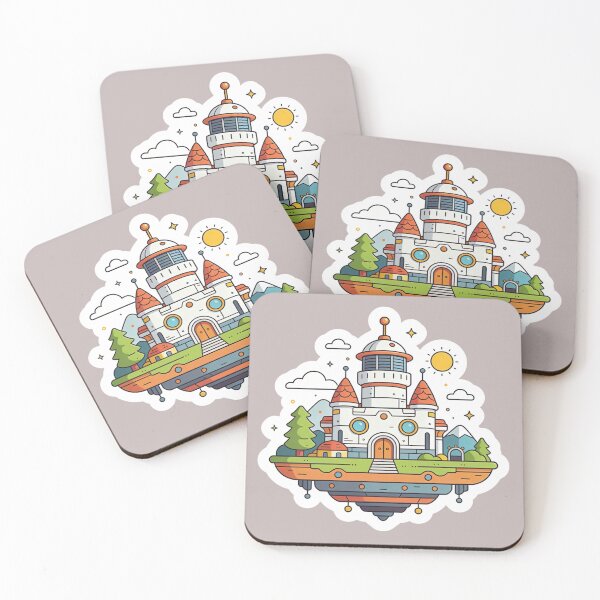 Item preview, Floating Castle | Whimsical Sky Island Fortress Illustration | Cute Cartoon Kawaii Gaming Aesthetic designed and sold by Cherrydora.