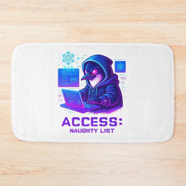 Item preview, Access: Naughty List – Cyberpunk Hacker Penguin Neon Design designed and sold by Glyph Lab.