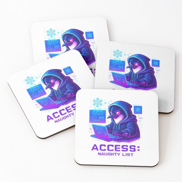 Item preview, Access: Naughty List – Cyberpunk Hacker Penguin Neon Design designed and sold by Glyph Lab.