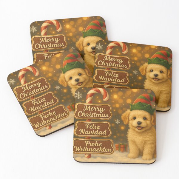 Item preview, Cute Christmas Poodle Puppy with Gingerbread Sign designed and sold by GivingJoy.