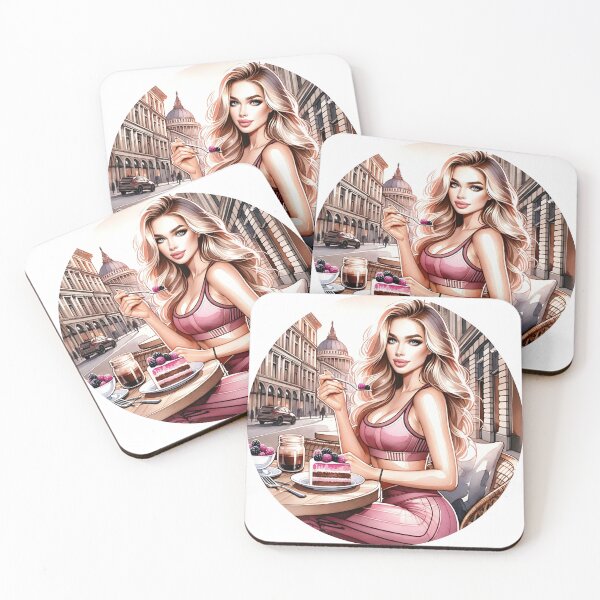 Item preview, Urban Fitness Blonde Eat a Cake in a Classic City designed and sold by GlamourCutieAI.