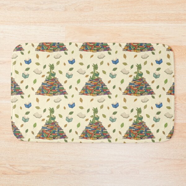 Item preview, Book Dragon Seamless Pattern – Cute Fantasy Reader Design in yellow designed and sold by WildLakePatterns.