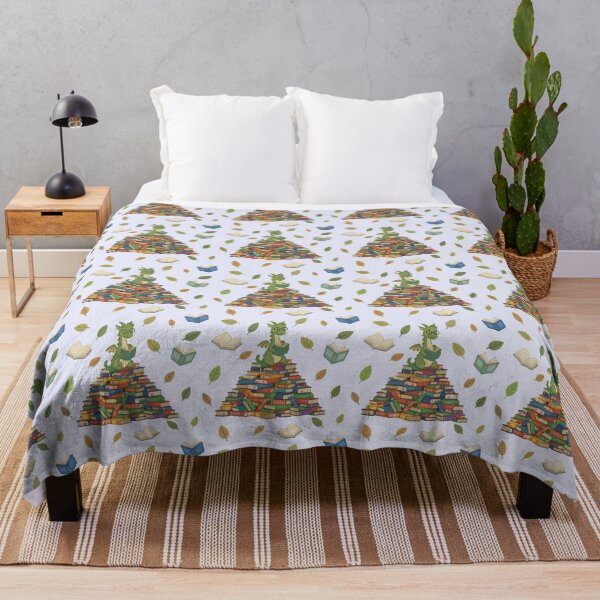 Item preview, Book Dragon Seamless Pattern – Cute Fantasy Reader Design in blue designed and sold by WildLakePatterns.