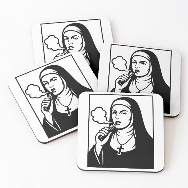 Item preview, Vape Nun – Dark Monochrome Vapor Art designed and sold by House of Taste Vape Designs.