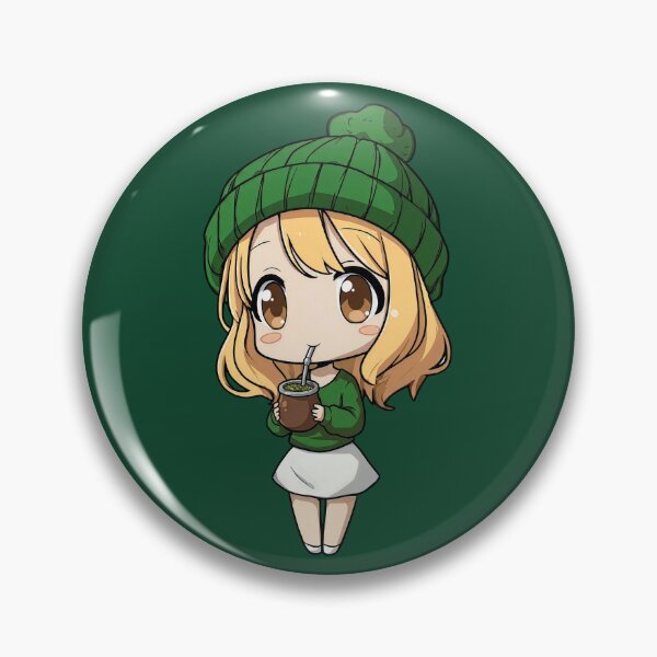 Item preview, Cute Chibi Anime Girl Sipping Yerba Mate designed and sold by flamini.
