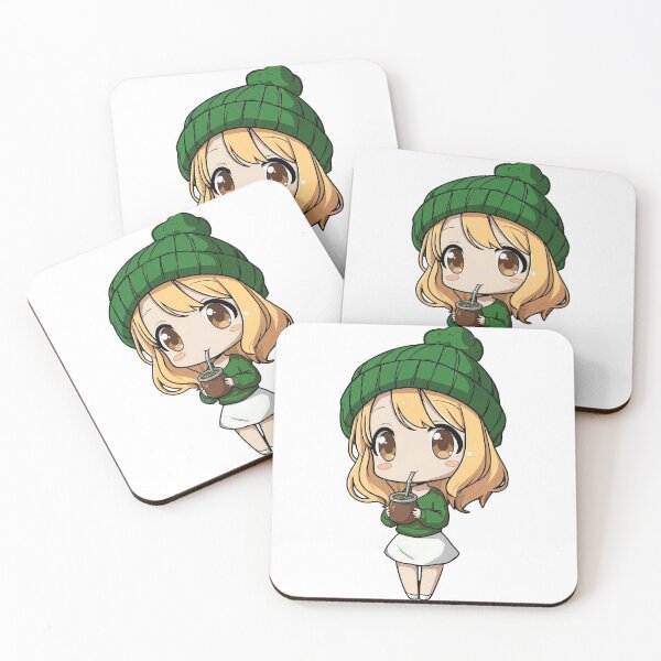 Item preview, Cute Chibi Anime Girl Sipping Yerba Mate designed and sold by flamini.