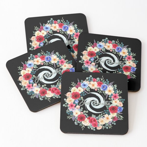 Item preview, Just Breathe (V.10) - Watercolor Floral Wreath Relaxation Meditation Wellness Design designed and sold by D-Islamic.