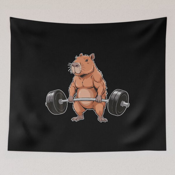 Item preview, Capybara Weightlifting Gym designed and sold by JoannMinndy.