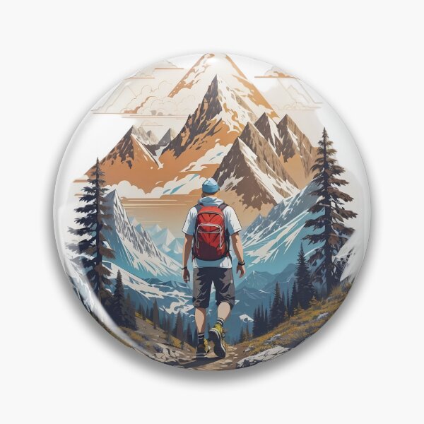 Item preview, Mountain Adventure Hiker Illustration designed and sold by Kruti Collection.