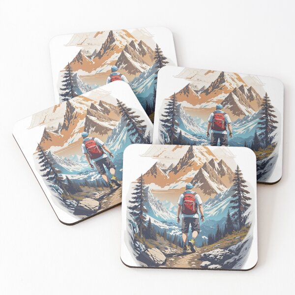 Item preview, Mountain Adventure Hiker Illustration designed and sold by Kruti Collection.