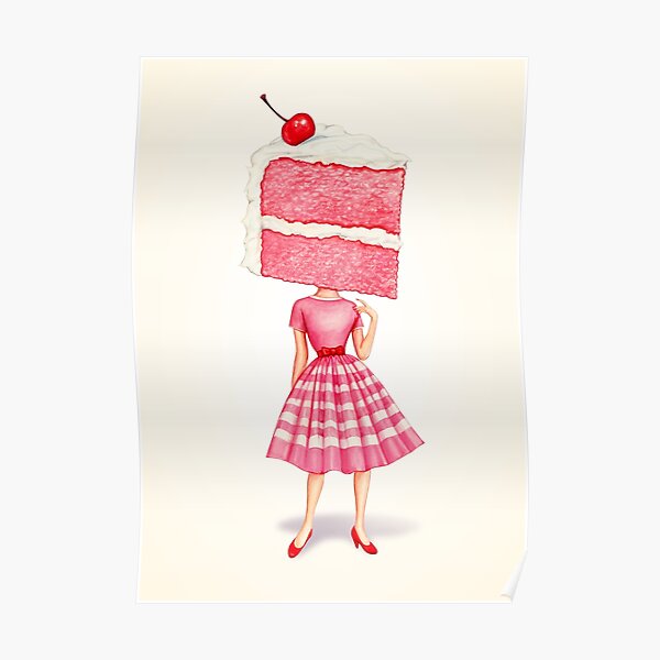 Cake Head Pin-Up: Cherry Poster