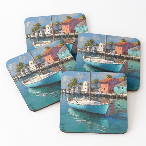 Item preview, Key West Harbor with Colorful Buildings and Calm Blue Water designed and sold by daila70.