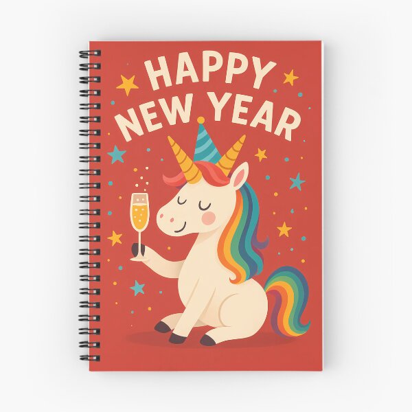 Item preview, Magical Happy New Year Unicorn Celebration designed and sold by DreamiCanvas.
