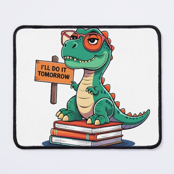 Item preview, Procrastisaurus T-Rex - Funny Student Sticker designed and sold by InkDropShop3112.