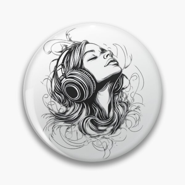 Item preview, Ilustración artística de auriculares para amantes de la música designed and sold by Kruti Collection.