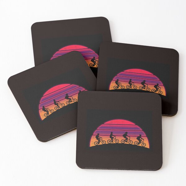Item preview, Retro Sunset Ride - 80s Kids on Bikes Synthwave Silhouette designed and sold by M&N Designs.