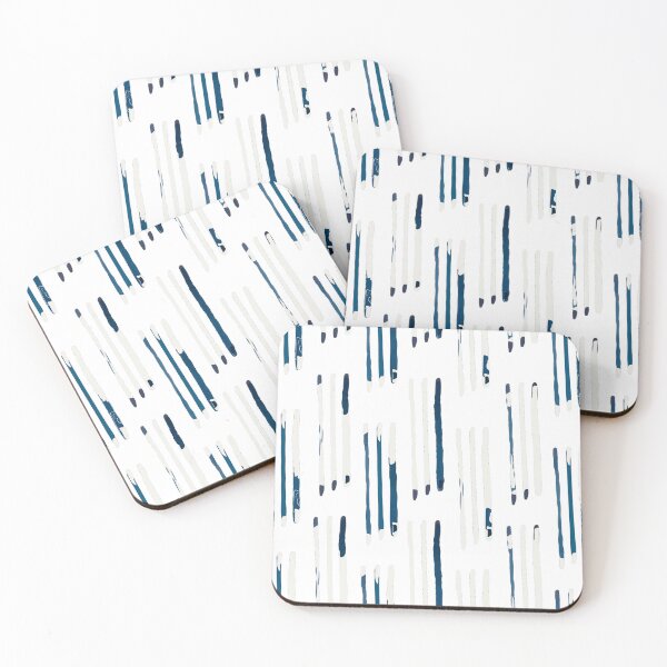 Item preview, Vertical Stains and Strokes in Navy Blue and White designed and sold by ElizabethCoelho.