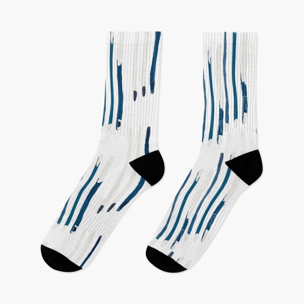 Item preview, Vertical Stains and Strokes in Navy Blue and White designed and sold by ElizabethCoelho.