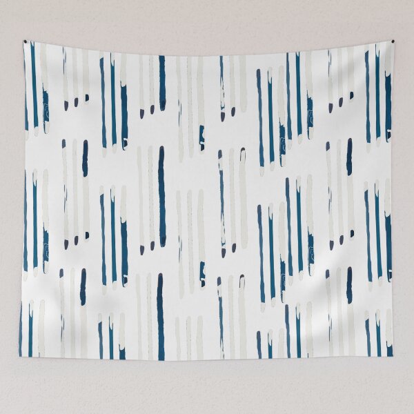 Item preview, Vertical Stains and Strokes in Navy Blue and White designed and sold by ElizabethCoelho.