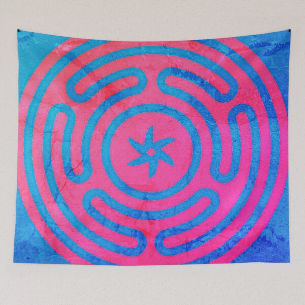 Item preview, Hecate's Wheel Red on Blue designed and sold by Kwandry.