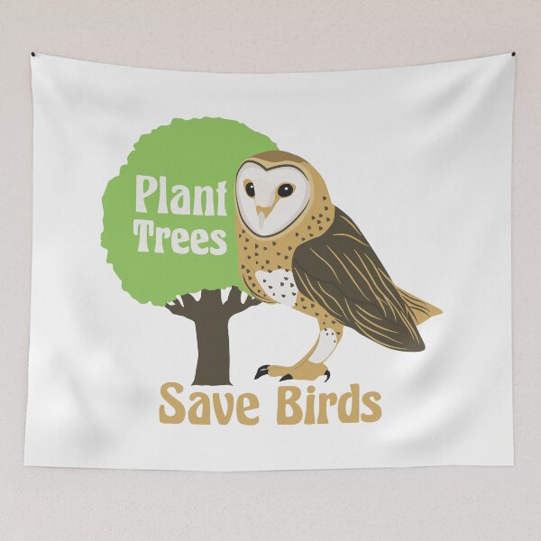 Item preview, Plant Trees Save Birds Owl designed and sold by Innet.
