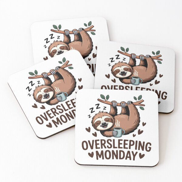 Item preview, Cute Sloth Oversleeping Monday Coffee Design designed and sold by MonkiFlipp.
