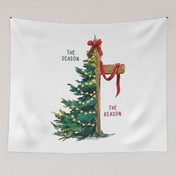 Item preview, Christmas Humor - Christmas Tree The Season Jesus Cross The Reason designed and sold by Velvetstitches.