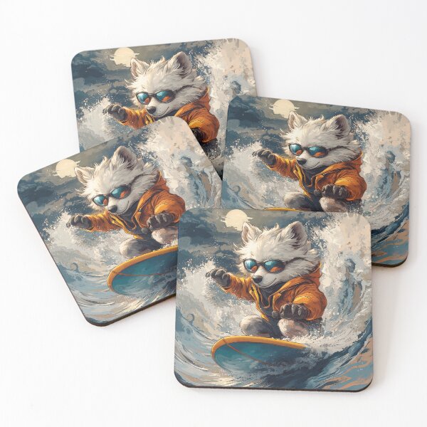 Item preview, Surfing Wolf in Sunglasses and Hoodie designed and sold by Daagath.