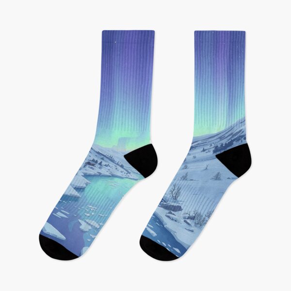 Item preview, Northern Lights Over Frozen River designed and sold by HappySproutArt.