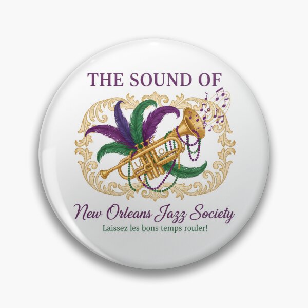 Item preview, Mardi Gras New Orleans Jazz Trumpet – Festival Feathers & Gold Filigree Music  designed and sold by justyna-s28.