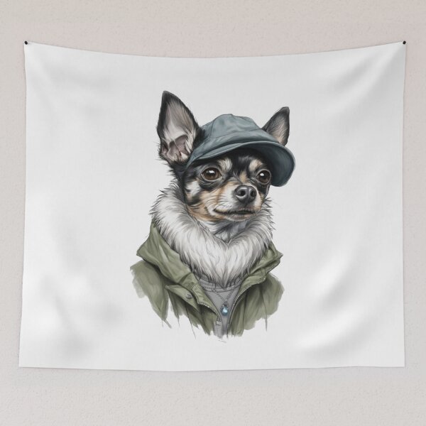 Item preview, Stylish Chihuahua in a Khaki Jacket designed and sold by CHRIST5000.