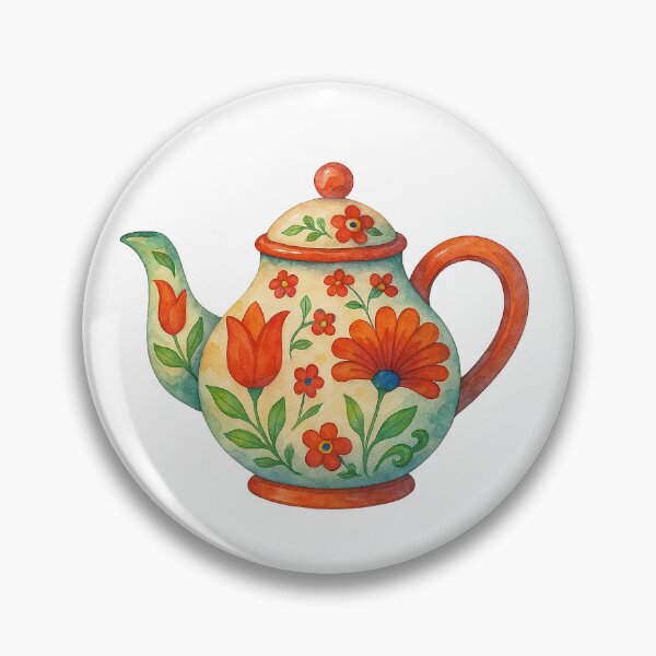 Item preview, Watercolor Floral Teapot –  Tea Pot Illustration designed and sold by Pacika.
